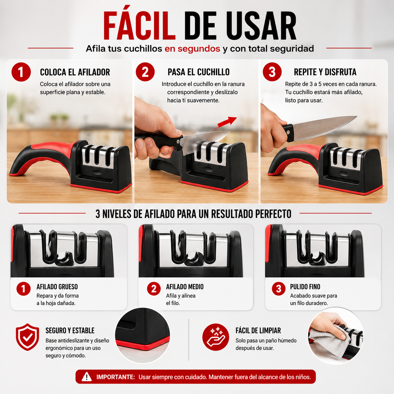 AFILADOR RÁPIDO PARA EL HOGAR