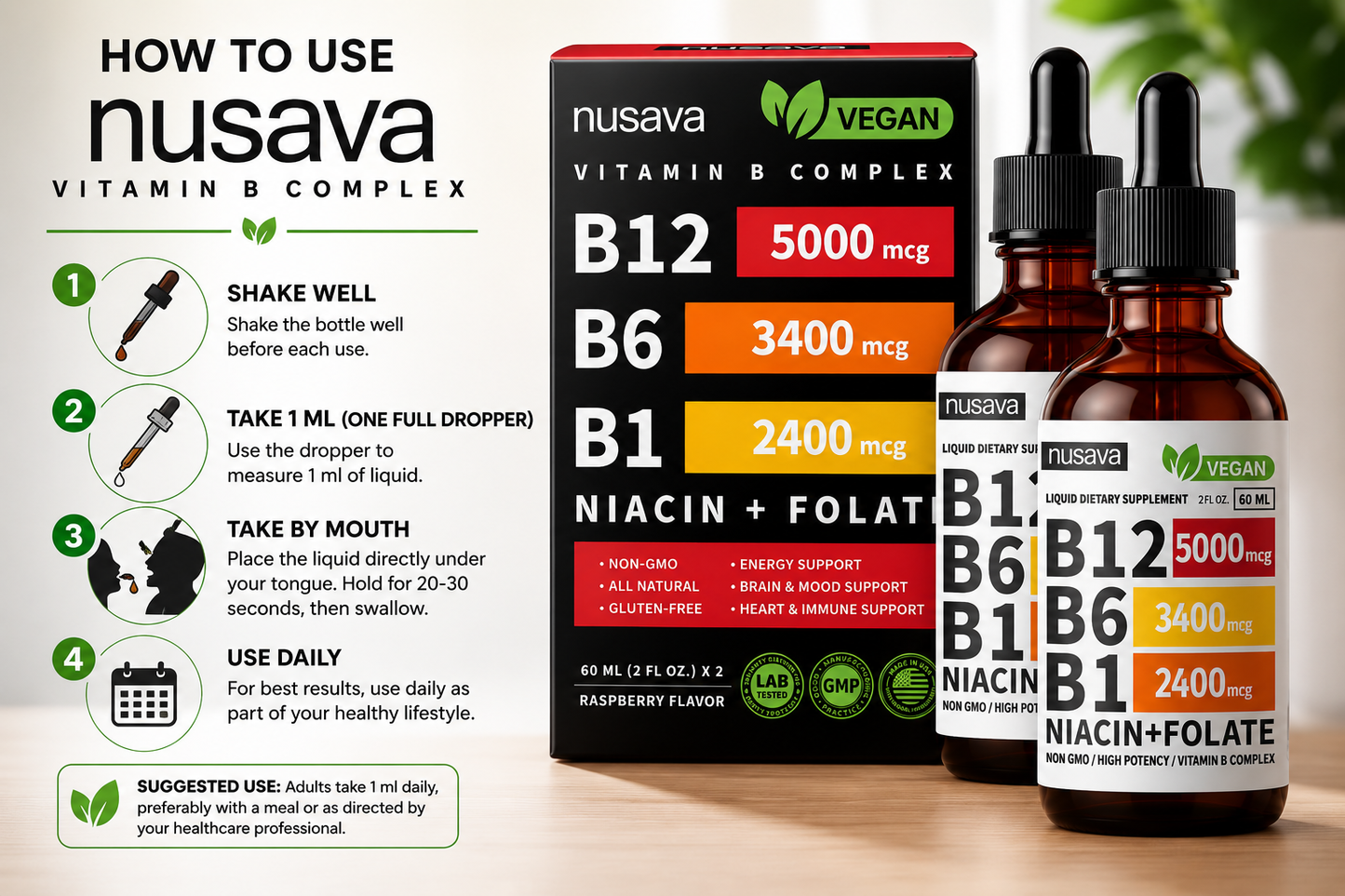Nusava Vitamin B Complex 60ml X2